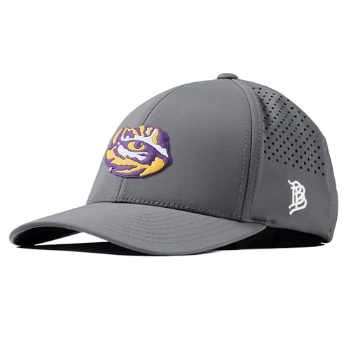 Branded Bills Officially Licensed x LSU Tigers Slate Grey Curved Performance Tiger Team Logo PVC
