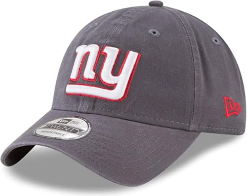 New Era NFL Core Classic 9TWENTY Graphite Adjustable Hat Cap - One Size (US, Alpha, One Size, New York Giants)