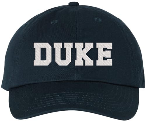 DUKE Embroidered Dad Hat Adjustable Baseball Cap Strapback Low Profile Cap, Navy Blue