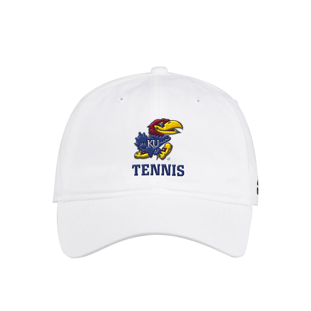 adidas Mens Kansas Jayhawks Adjustable Slouch Cap - White - Size OSFM