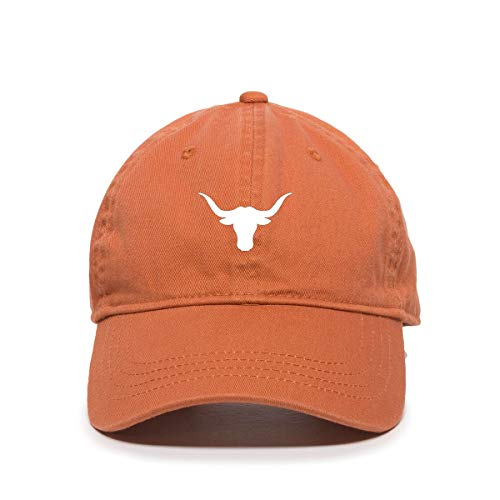 The Rock Bull Baseball Cap Embroidered Cotton Adjustable Dad Hat Orange