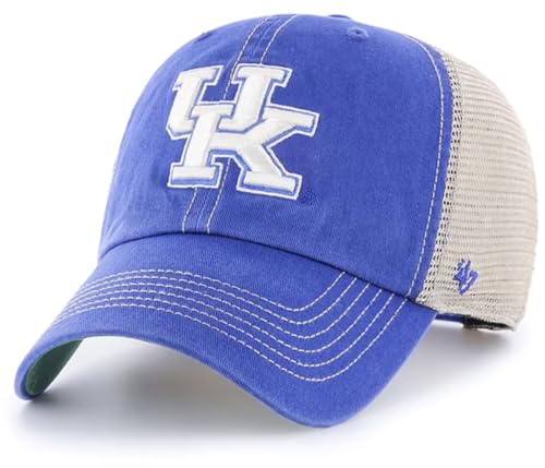 47 NCAA Trawler Team Color Mesh Trucker Clean Up Adjustable Hat, Adult One Size Fits All (Kentucky Wildcats Blue)