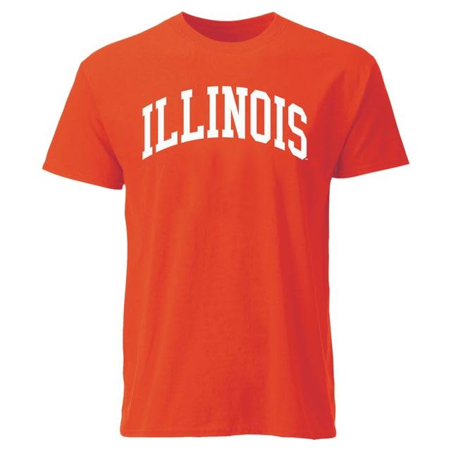 Barnesmith University of Illinois UIUC Illini Short Sleeve Adult Unisex T-Shirt, Classic, Orange, Medium