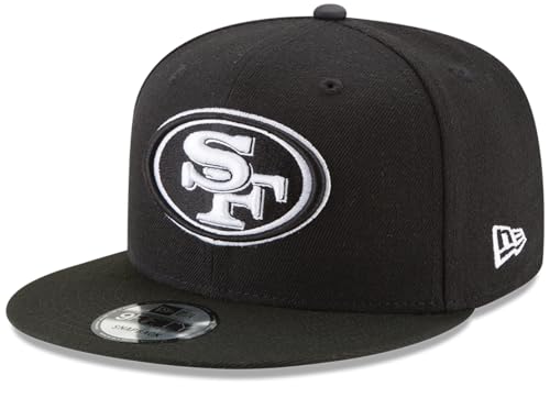 New Era NFL 9FIFTY Black White Adjustable Snapback Hat Cap One Size Fits All (San Francisco 49ers)