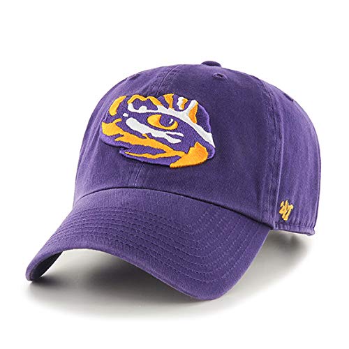 47 NCAA LSU Tigers Mens Clean Up Adjustable Hat Clean Up Adjustable Hat, Team Color, One Size