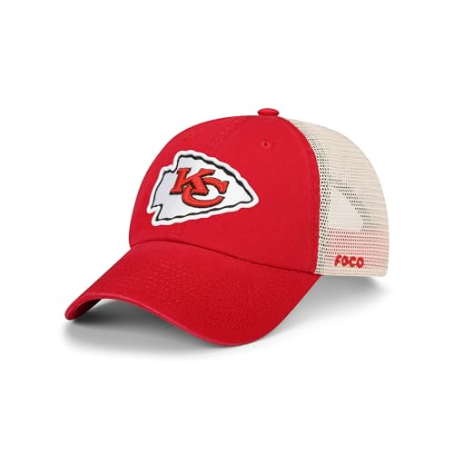 FOCO Kansas City Chiefs NFL Primary Logo Casual Trucker Cap - Red