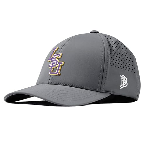 Branded Bills Officially Licensed x LSU Tigers Slate Grey Curved Performance Baseball Purple PVC