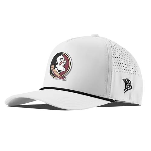 Branded Bills Officially Licensed x Florida State Seminoles White Black Rope 5-Panel FSU Team Logo