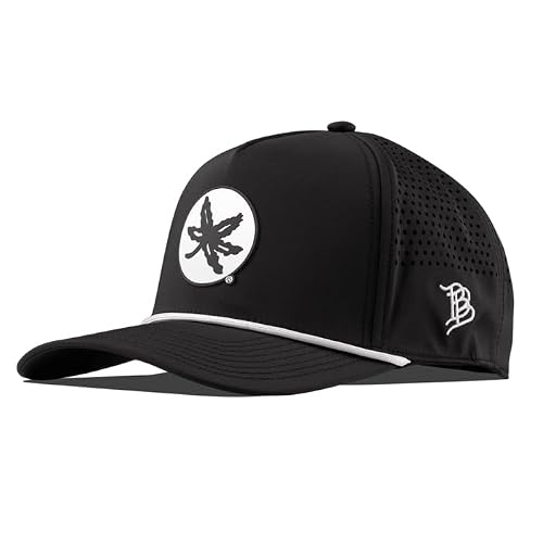 Branded Bills Officially Licensed x Ohio State Buckeyes Black Curved 5 Panel Ohio State Hat for Men | Baseball Cap OSU Buckeye Logo PVC