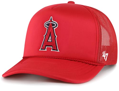 47 MLB Unisex-Adult Foam Mesh Trucker Snapback Adjustable Hat Cap (Los Angeles Angels)