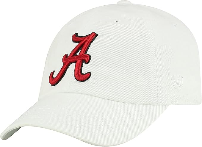 Collegiate White Team Color Adjustable Hats (US, Alpha, One Size, Alabama A)