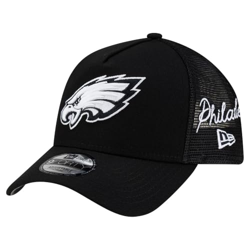 New Era Men's Black Philadelphia Eagles City Script 9FORTY A-Frame Adjustable Hat