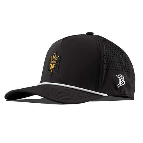 Branded Bills Arizona State Sun Devils Black 5-Panel Performance ASU Blackout Pitchfork PVC, Lightweight, Comfortable Baseball Cap