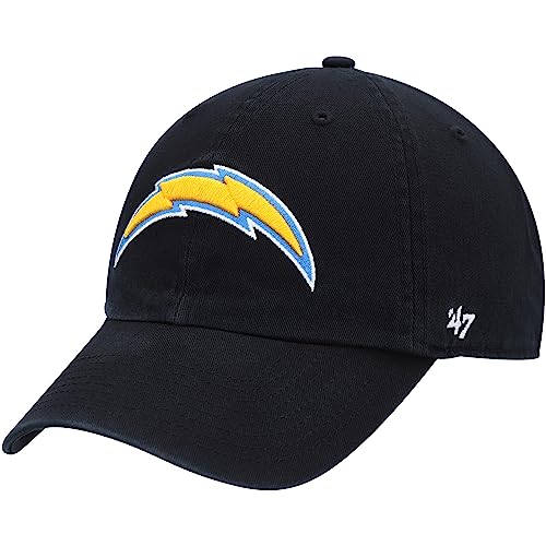47 Men's Black Los Angeles Chargers Clean Up Alternate Adjustable Hat