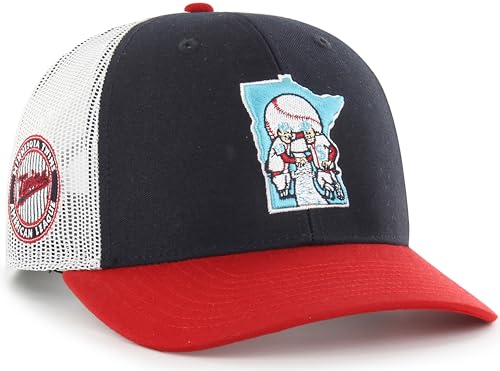 47 MLB Homerun Cooperstown Adjustable Snapback Mesh Trucker Hat, Adult One Size Fits All (US, Alpha, One Size, Minnesota Twins Navy)