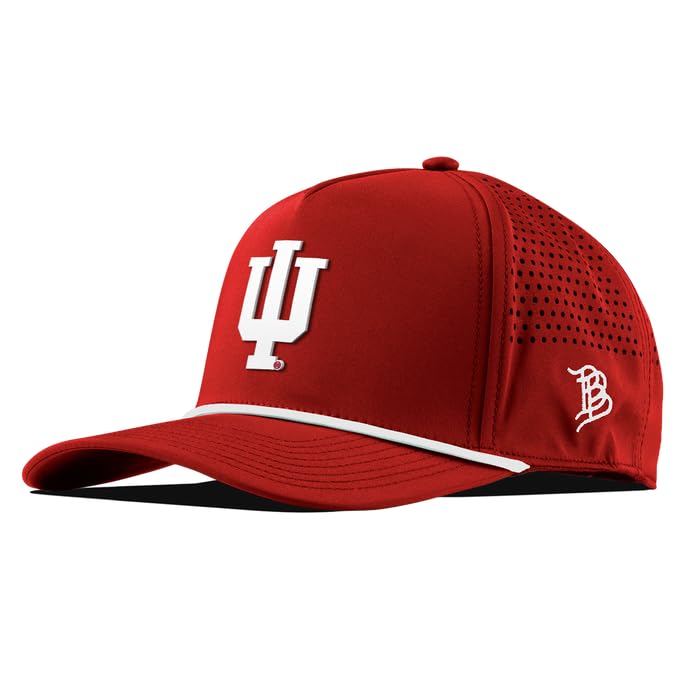 Branded Bills Officially Licensed x Indiana Hoosiers Red 5-Panel Whiteout Indiana Team Logo PVC