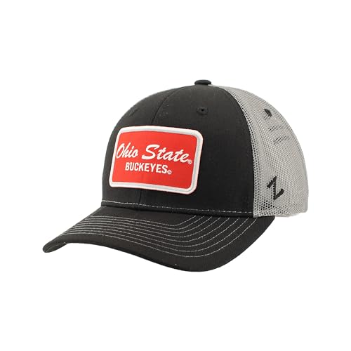 Ohio State Buckeyes NCAA Officially Licensed Trucker Hat Dakota Patch Brick Black Smoke