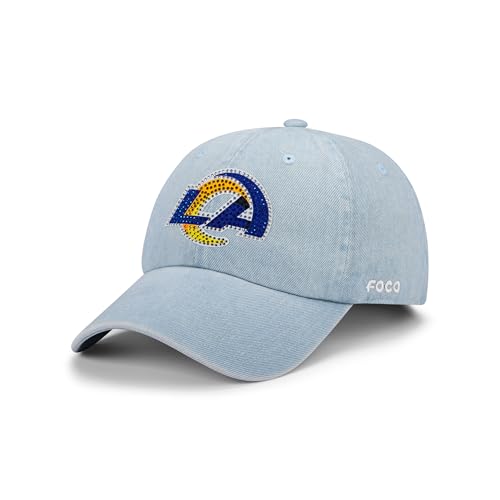 FOCO Los Angeles Rams NFL Rhinestone Logo Denim Casual Cap
