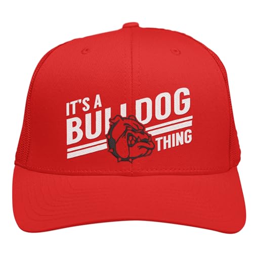 Its a Bulldog Thing Hat – Bull Dog Cap, Georgia Hats, Georgia Baseball Cap, Georgia Trucker Cap, Snapback Adjustable Red