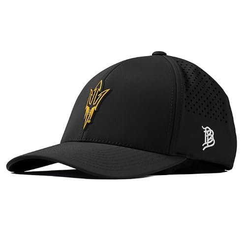 Branded Bills Officially Licensed x Arizona State Sun Devils Black Curved Performance ASU Black & Gold Trident PVC