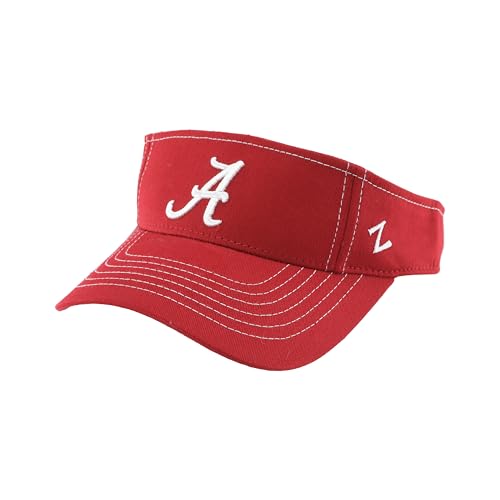 Zephyr Alabama Crimson Tide Crimson Volley Velcro Visor Hat - NCAA Men's Adjustable Golf Cap