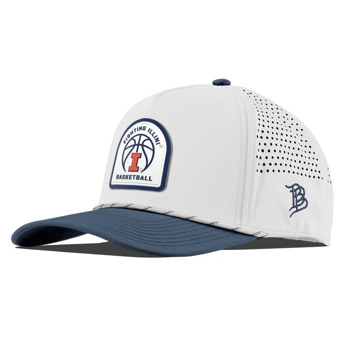 Branded Bills Officially Licensed x Illinois Illini White/Orion Rope Curved 5-Panel Illinois Basketball PVC