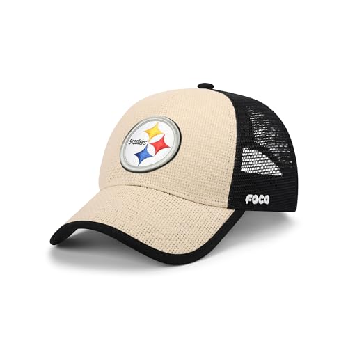 FOCO Pittsburgh Steelers NFL Straw Casual Trucker Cap Team Color