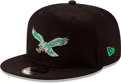 New Era NFL 9FIFTY Throwback Logo Adjustable Snapback Hat Cap One Size Fits All… (Philadelphia Eagles - Black)