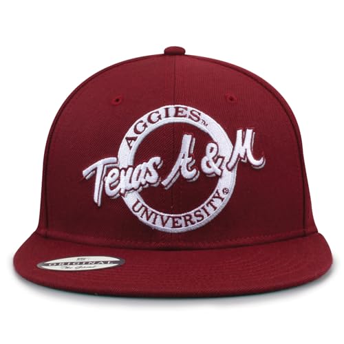 The Game NCAA Licensed Texas A&M Aggies Flat Brim Snapback Hat, Texas A&M University Game Day Hat