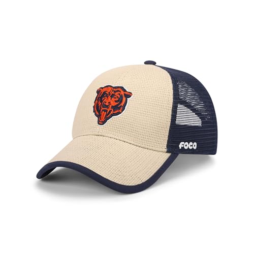FOCO Chicago Bears NFL Straw Casual Trucker Cap Team Color