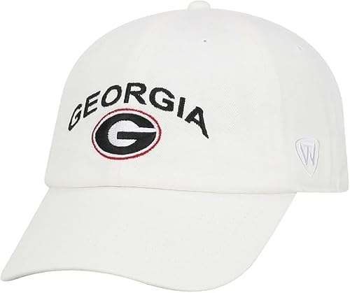 Georgia Collegiate Adjustable Hat (Adjustable Hats, Georgia Arch White)