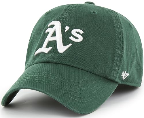47 MLB Team Color Primary Logo Franchise Fitted Baseball Hat Cap, Unisex Adult - Oakland Athletics - Green (X-Large)