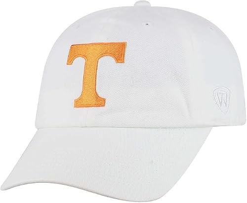 Collegiate Hats - Fitted Caps Adjustable Hats and Snapbacks Available (Adjustable Hat, Tennessee White)