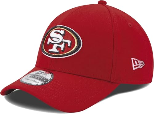 New Era Unisex-Adult NFL 39THIRTY Team Color Primary Primary Logo Stretch Fit Flex Football Cap Hat - San Francisco 49ers Red - Medium/Large