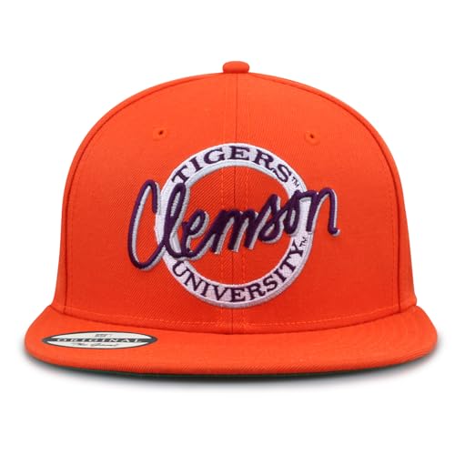 The Game NCAA Licensed Clemson Tigers Flat Brim Snapback Hat, Clemson University Game Day Hat