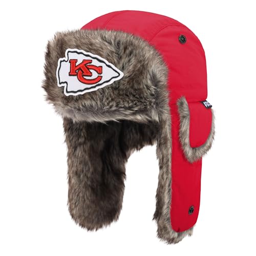 FOCO Kansas City Chiefs NFL Faux Fur Trapper Hat Team Color