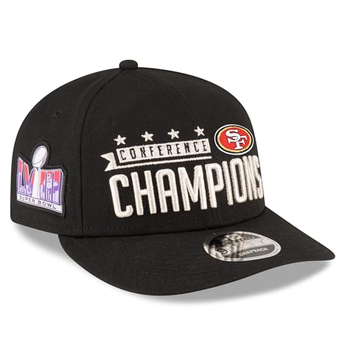 New Era Men's Black San Francisco 49ers 2023 NFC Champions Locker Room Low Profile 9FIFTY Snapback Hat