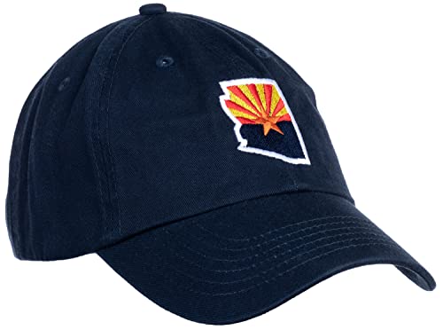 Ann Arbor T-shirt Co. Arizona State Flag Hat - Arizonan AZ Pride, Low Profile Baseball Dad Hat for Men & Women - (Navy Blue)