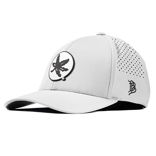 Branded Bills Officially Licensed x Ohio State Buckeyes White Curved Performance Ohio State OSU Buckeye Logo PVC