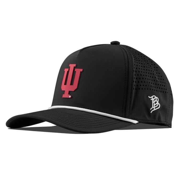 Branded Bills Officially Licensed x Indiana Hoosiers Black 5-Panel Indiana Team Logo PVC