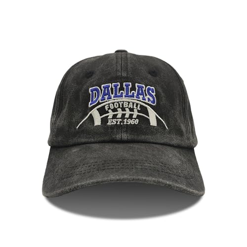 Embroidered City Vintage Classic Washed Denim Caps for Men Women Youth, Unisex Adjustable Cotton Fans Baseball Cap