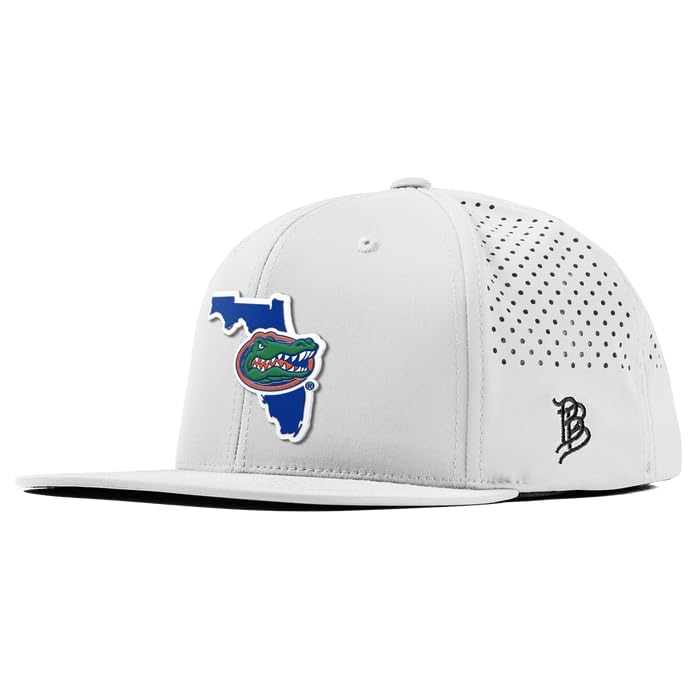 Branded Bills Officially Licensed x Florida Gators White Flat Performance Gator State PVC