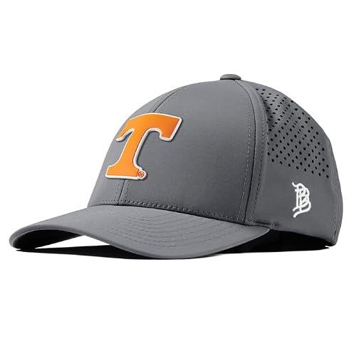 Branded Bills NCAA Tennessee Vols Grey Curved Performance Block T PVC, Lightweight, Comfortable Baseball Cap