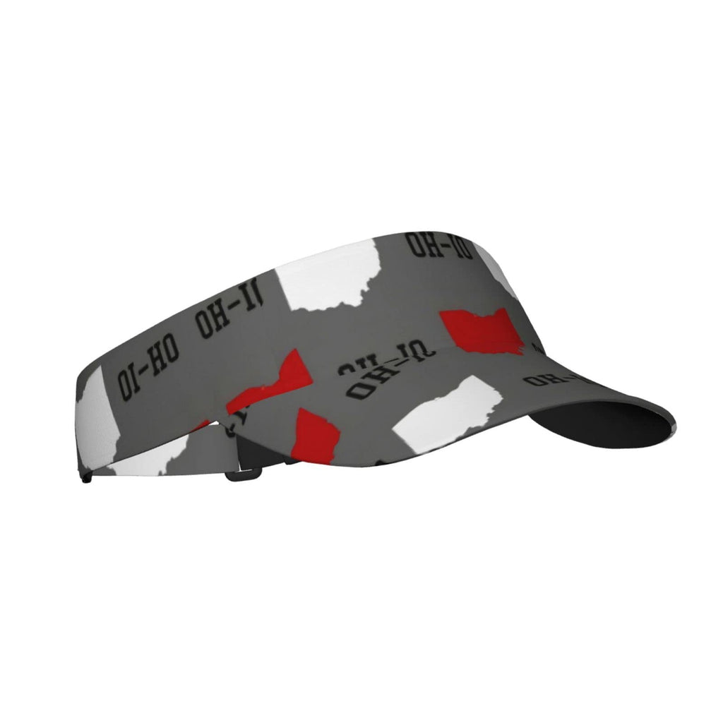 Ohio State Gray Sport Sun Visor Hat Adjustable Empty Top Baseball Cap Outdoor Travel Beach Ball Caps for Women and Men