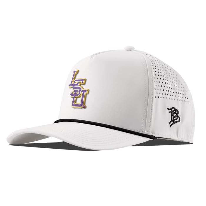 Branded Bills Officially Licensed x LSU Tigers White Curved 5 Panel Hat for Men | Baseball Cap