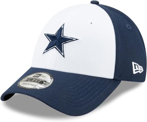 New Era NFL The League 9FORTY Adjustable Hat Cap One Size Fits All (US, Alpha, One Size, Dallas Cowboys White Navy)