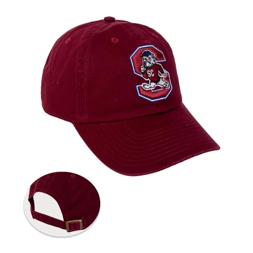Desert Cactus South Carolina State University Baseball Hat SCSU Bulldogs Brimmed Embroirderd Cap Adjustable Cloth Strap Adult (Style A) Red