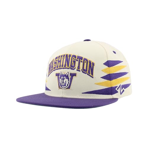 Washington Huskies NCAA Officially Licensed Hat Flat Snapback Z11 Retro Diamond Team Color