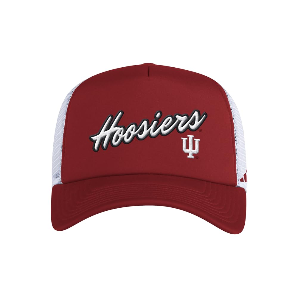 adidas Mens Indiana Hoosiers Foam Trucker Cap - Red, White - Size OSFM