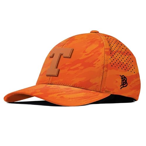 Branded Bills Officially Licensed x Texas Longhorns Blaze Orange Camo Curved Performance Texas Team Logo